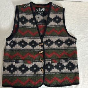 Vintage At Last & Co. Southwestern Wool Blend Vest - Size Medium